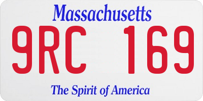 MA license plate 9RC169
