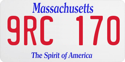 MA license plate 9RC170