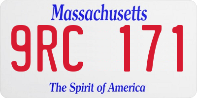 MA license plate 9RC171