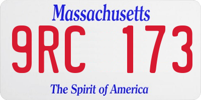 MA license plate 9RC173
