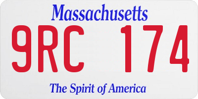 MA license plate 9RC174