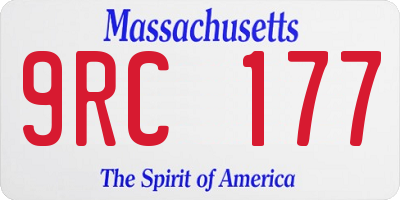 MA license plate 9RC177