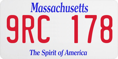 MA license plate 9RC178