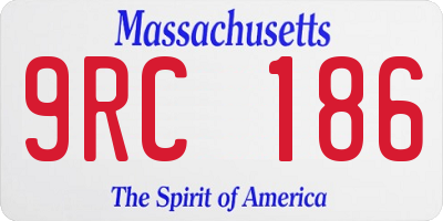 MA license plate 9RC186
