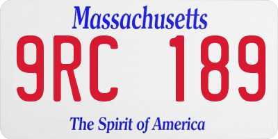 MA license plate 9RC189