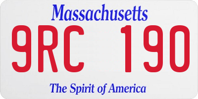 MA license plate 9RC190