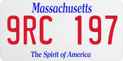 MA license plate 9RC197