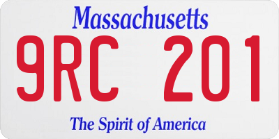 MA license plate 9RC201