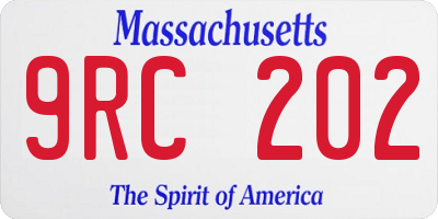 MA license plate 9RC202