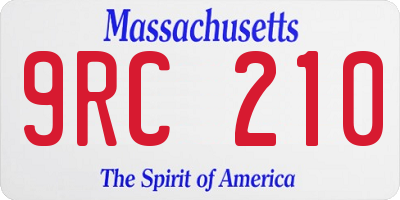 MA license plate 9RC210