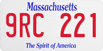 MA license plate 9RC221