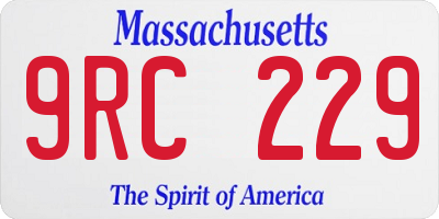MA license plate 9RC229