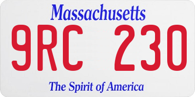 MA license plate 9RC230