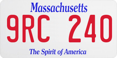 MA license plate 9RC240