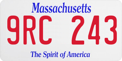 MA license plate 9RC243