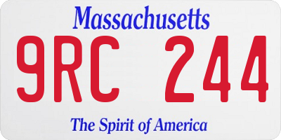 MA license plate 9RC244