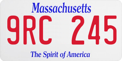 MA license plate 9RC245