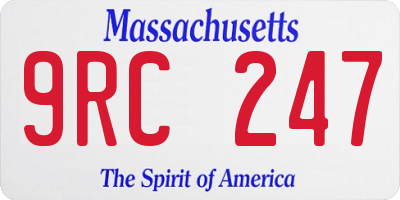 MA license plate 9RC247