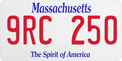 MA license plate 9RC250