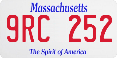 MA license plate 9RC252