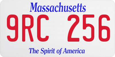 MA license plate 9RC256