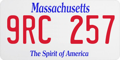 MA license plate 9RC257