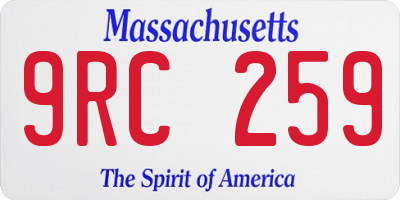 MA license plate 9RC259