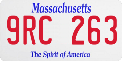 MA license plate 9RC263