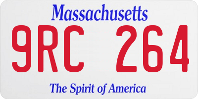 MA license plate 9RC264