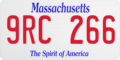 MA license plate 9RC266