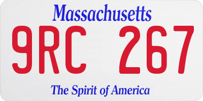 MA license plate 9RC267