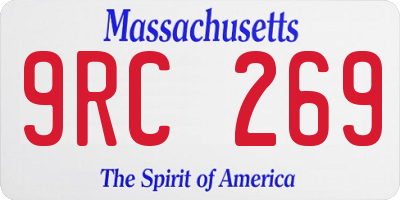 MA license plate 9RC269