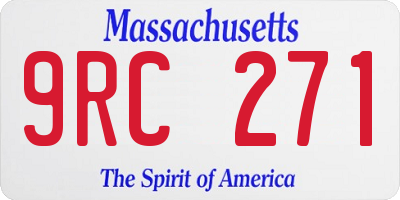 MA license plate 9RC271