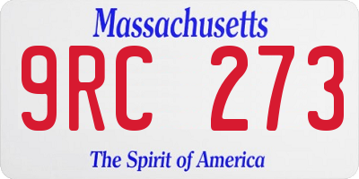 MA license plate 9RC273