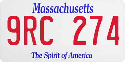 MA license plate 9RC274