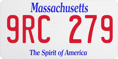 MA license plate 9RC279
