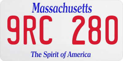 MA license plate 9RC280