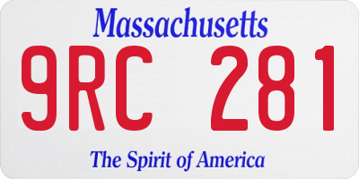 MA license plate 9RC281