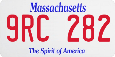 MA license plate 9RC282