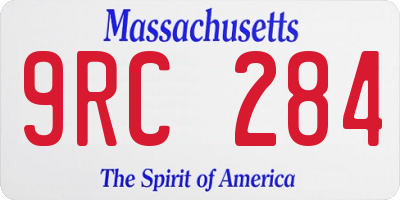 MA license plate 9RC284