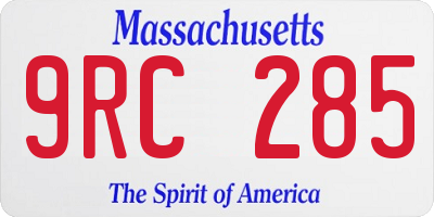 MA license plate 9RC285
