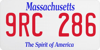 MA license plate 9RC286