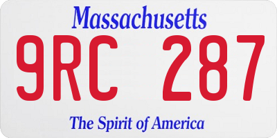 MA license plate 9RC287
