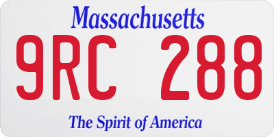 MA license plate 9RC288