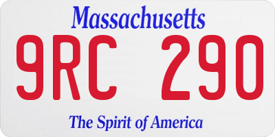 MA license plate 9RC290