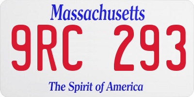 MA license plate 9RC293