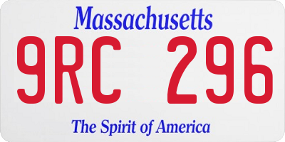 MA license plate 9RC296