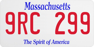 MA license plate 9RC299