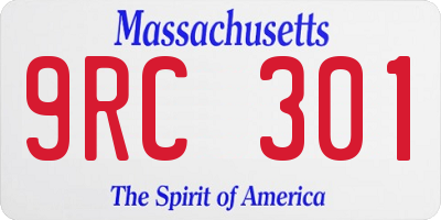 MA license plate 9RC301