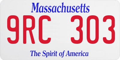 MA license plate 9RC303